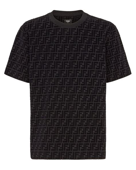 t shirt fendi noir|fendi men's printed t shirts.